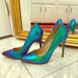 Blue/Green Iridescent Heels